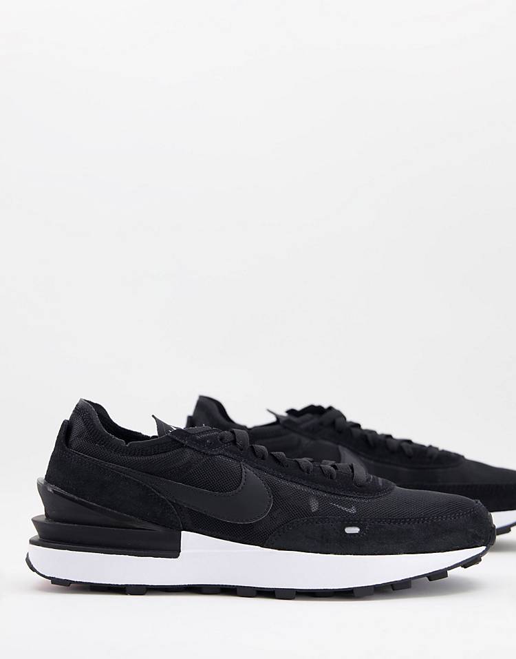 Nike Waffle One mesh sneakers in black